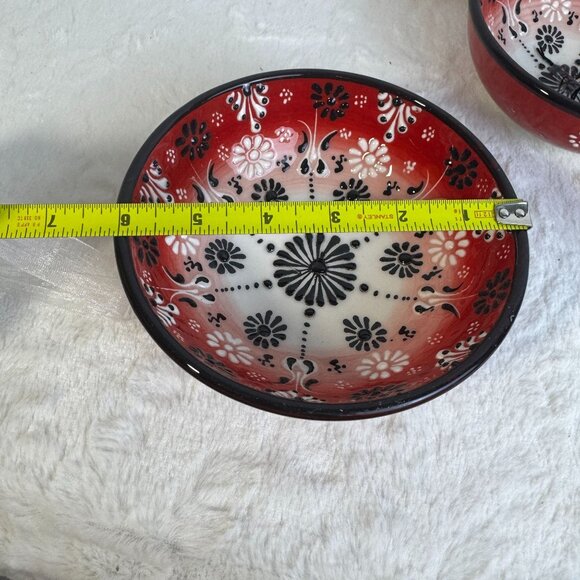 Handmade Turkish Ceramic Bowls Set Of 2 Pieces By Ozen Ceramics - Picture 7 of 8